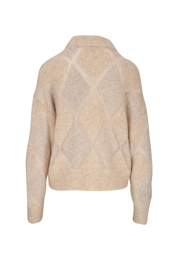Brunello Cucinelli - Argyle Lurex Wool & Mohair Crewneck Sweater 