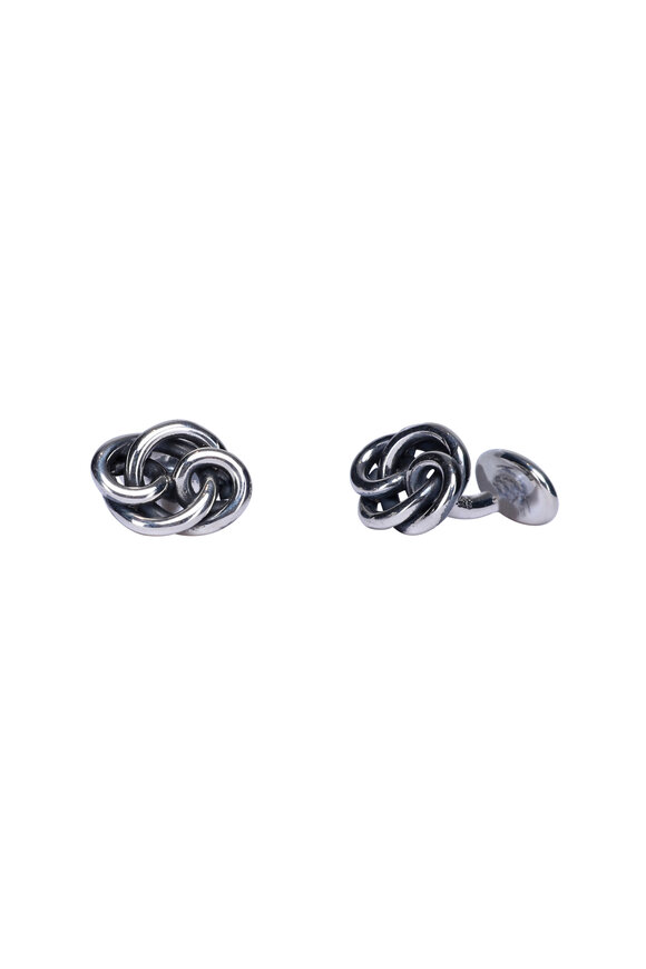 TATEOSSIAN　カフス　No.1141 Tateossian - Royal Brown Leather Cable Knot Cufflinks