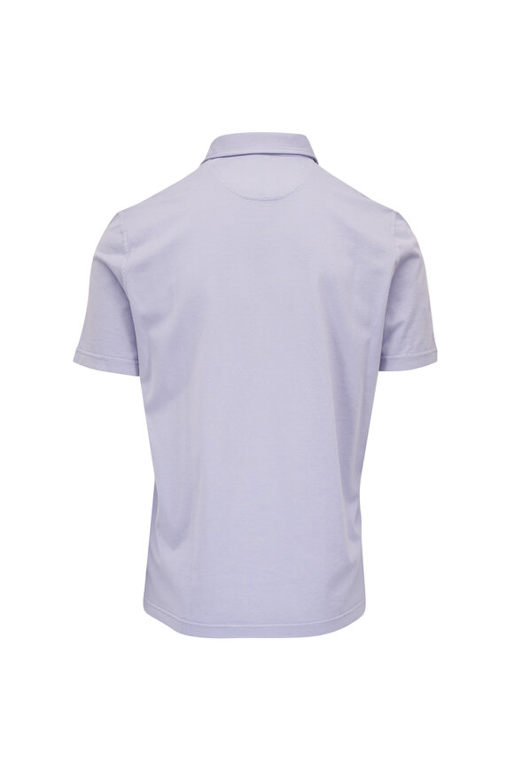 Fedeli Frosted Lavender Jersey Cotton Polo - view 3