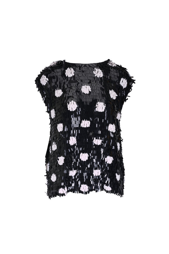 Dries Van Noten Black & White Paillette Tank