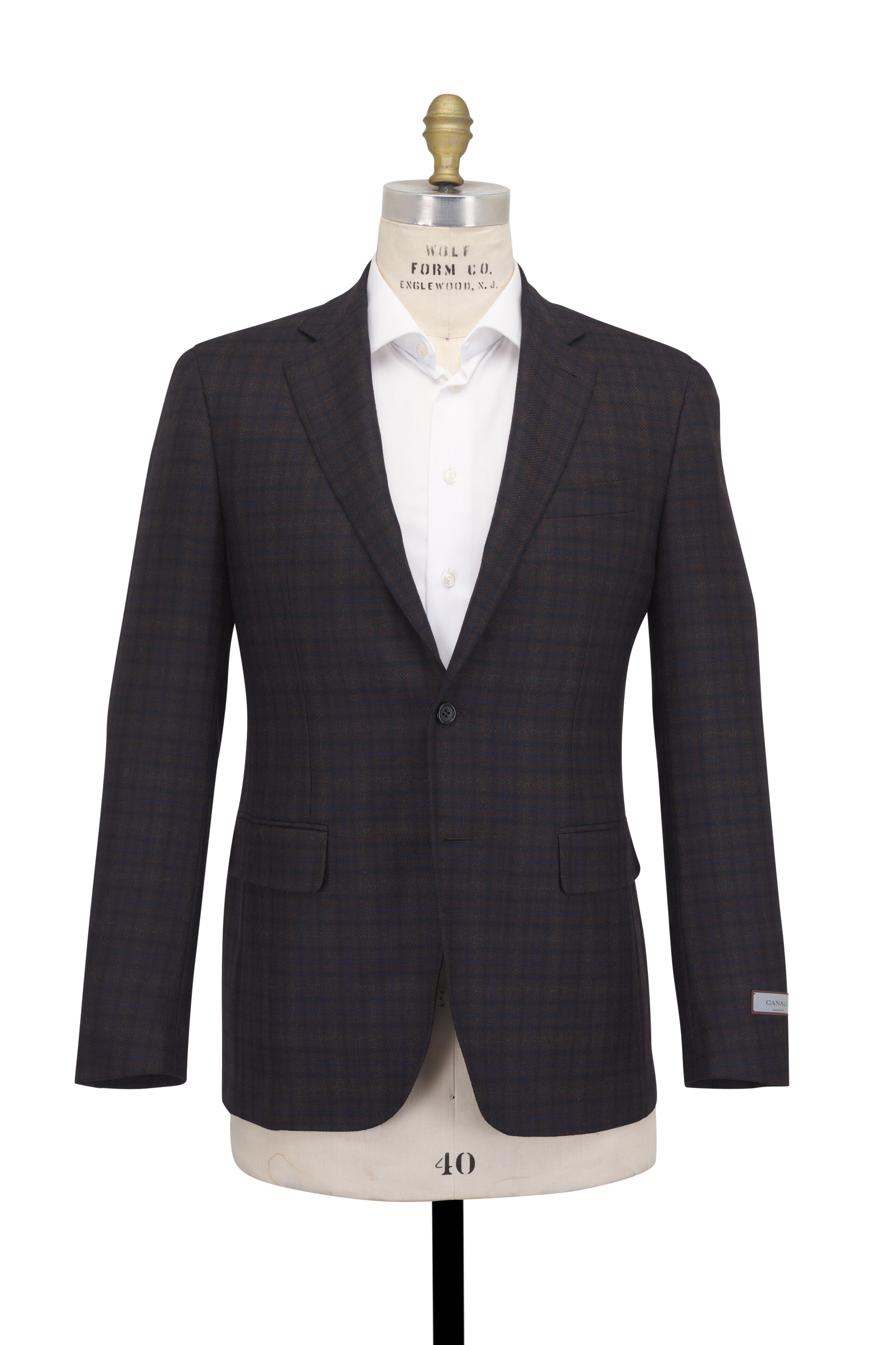 Canali - Kei Brown & Navy Check Wool Sportcoat