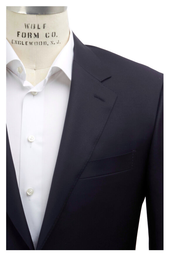 Canali - Solid Basic Navy Blue Wool Suit