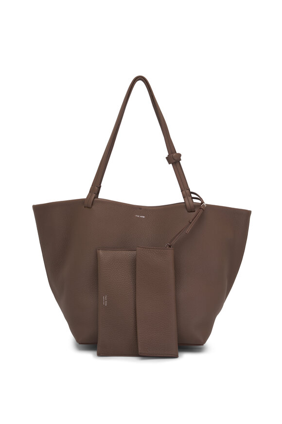 The Row - Park Tote Three Dark Olive Leather Tote