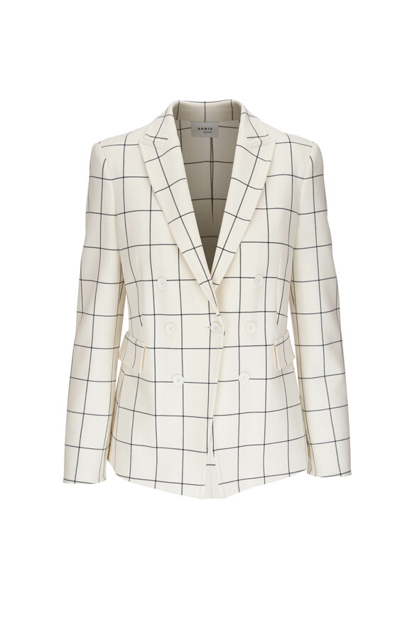 Akris Punto Cream & Black Windowpane Jacket 