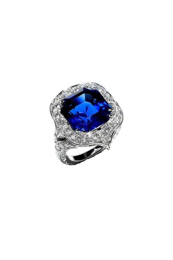 Bayco - Platinum Sapphire & Diamond Ring