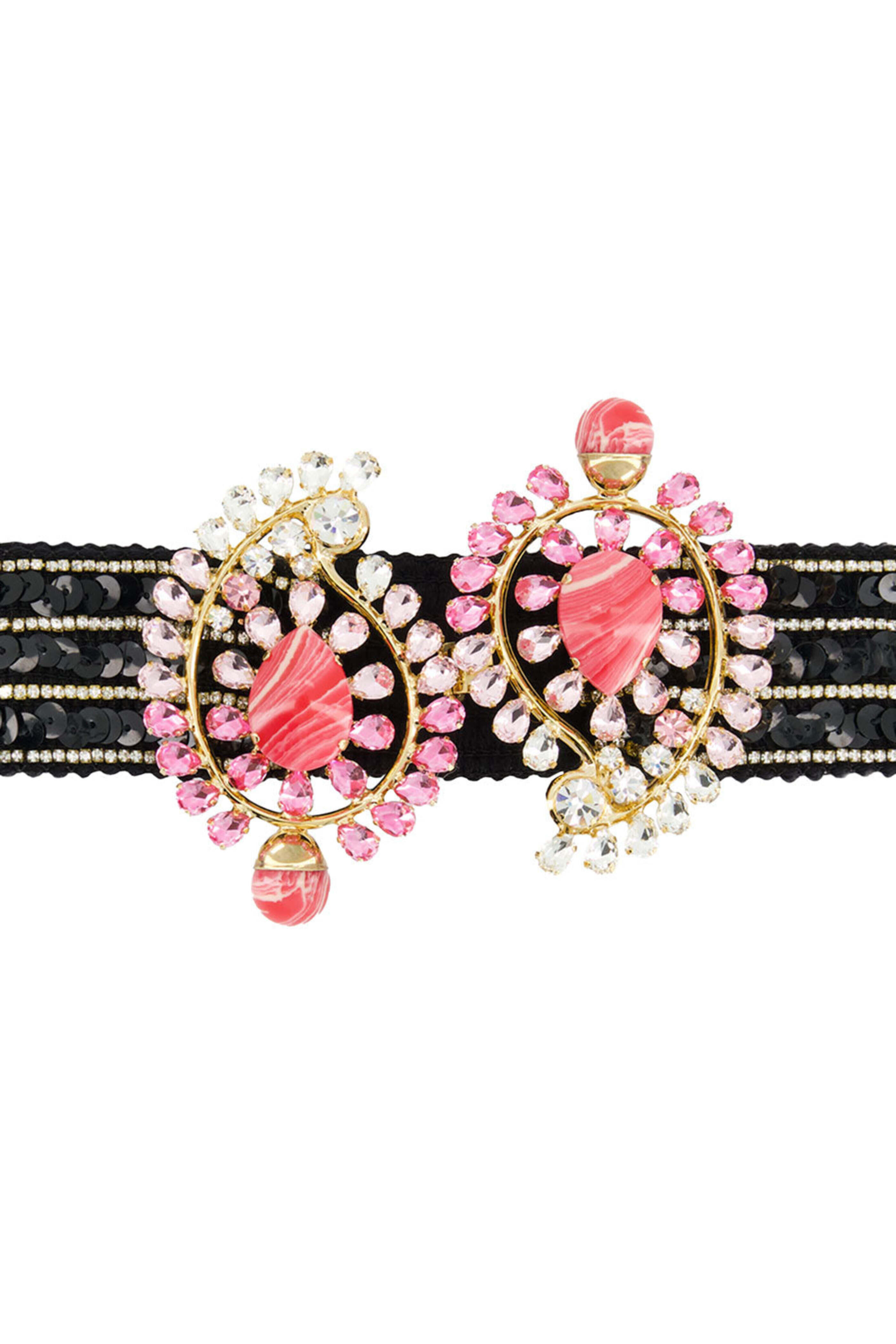 Giambattista Valli - Black and Pink Sequin Belt