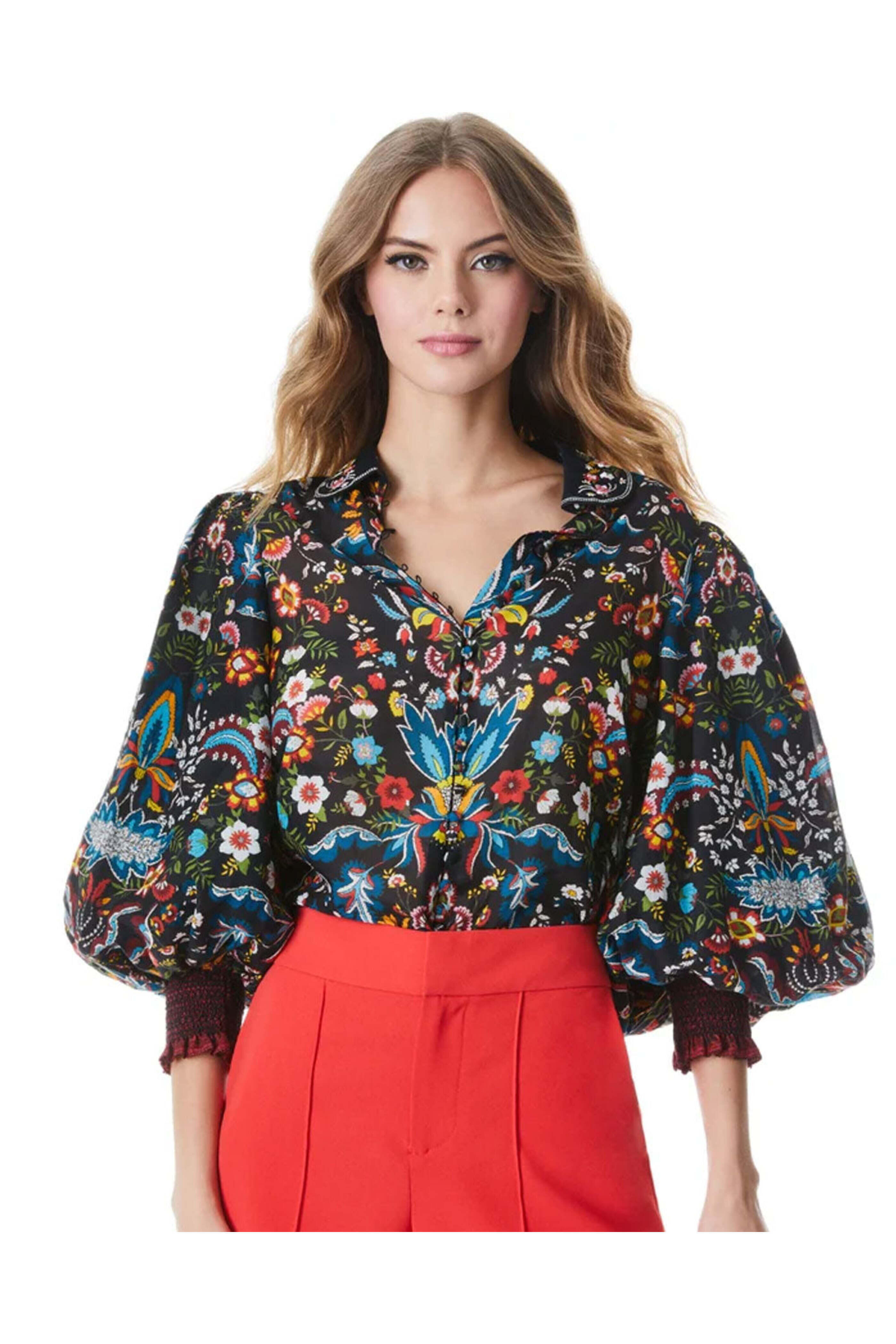 Alice & Olivia - Santa Monica Embellished April Button Down Shirt