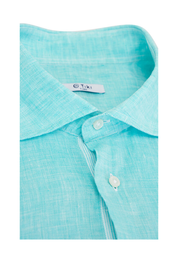 Tiki Mint Linen Sport Shirt - view 4