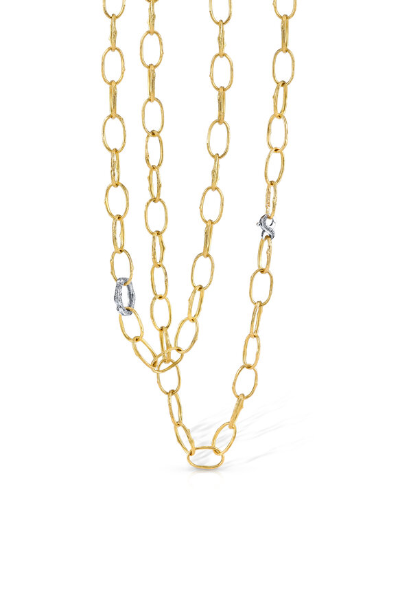 Aaron Henry - 18K Yellow Gold Open Olive Branch Link Necklace