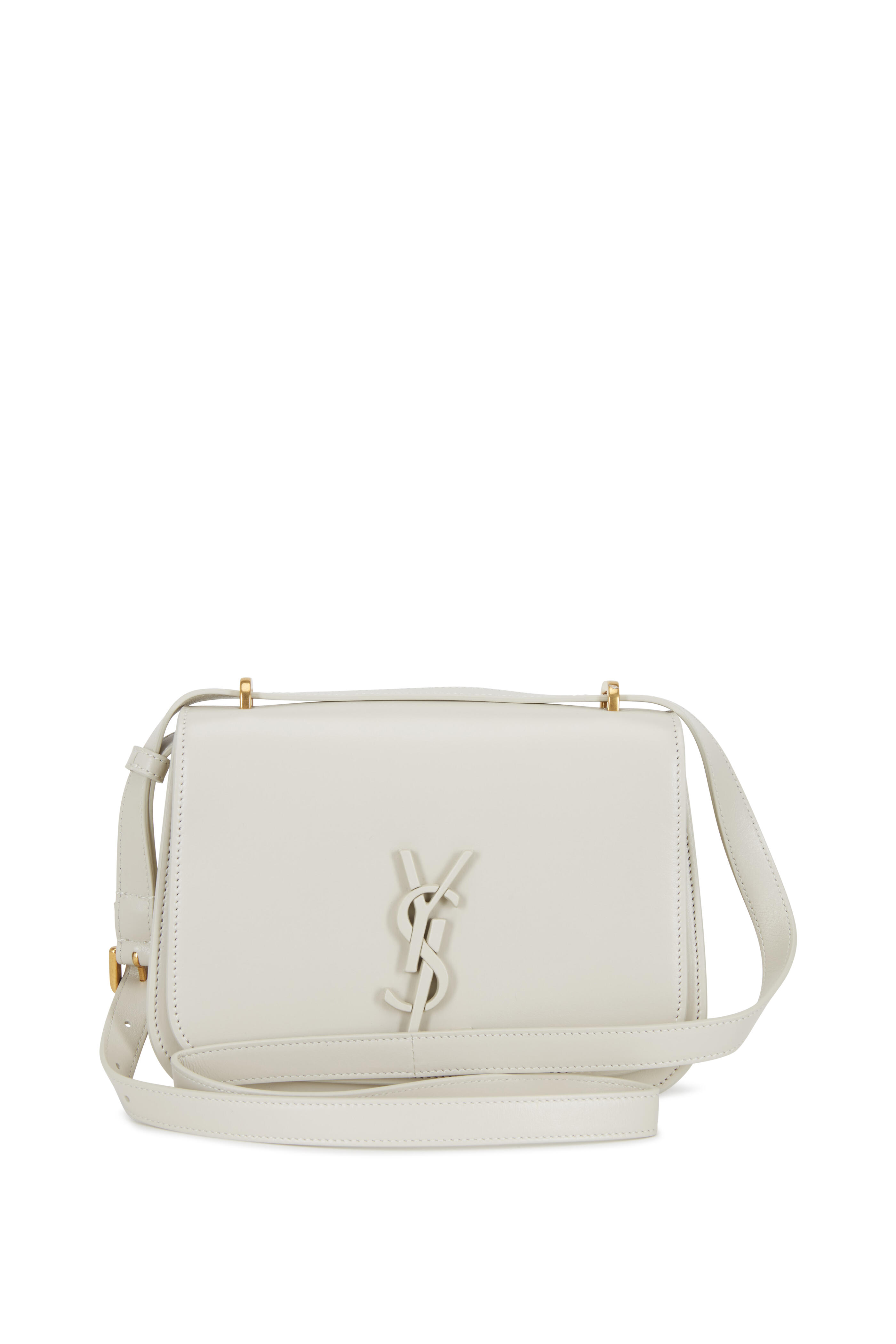 Saint Laurent Spontini Off White Leather Small Satchel