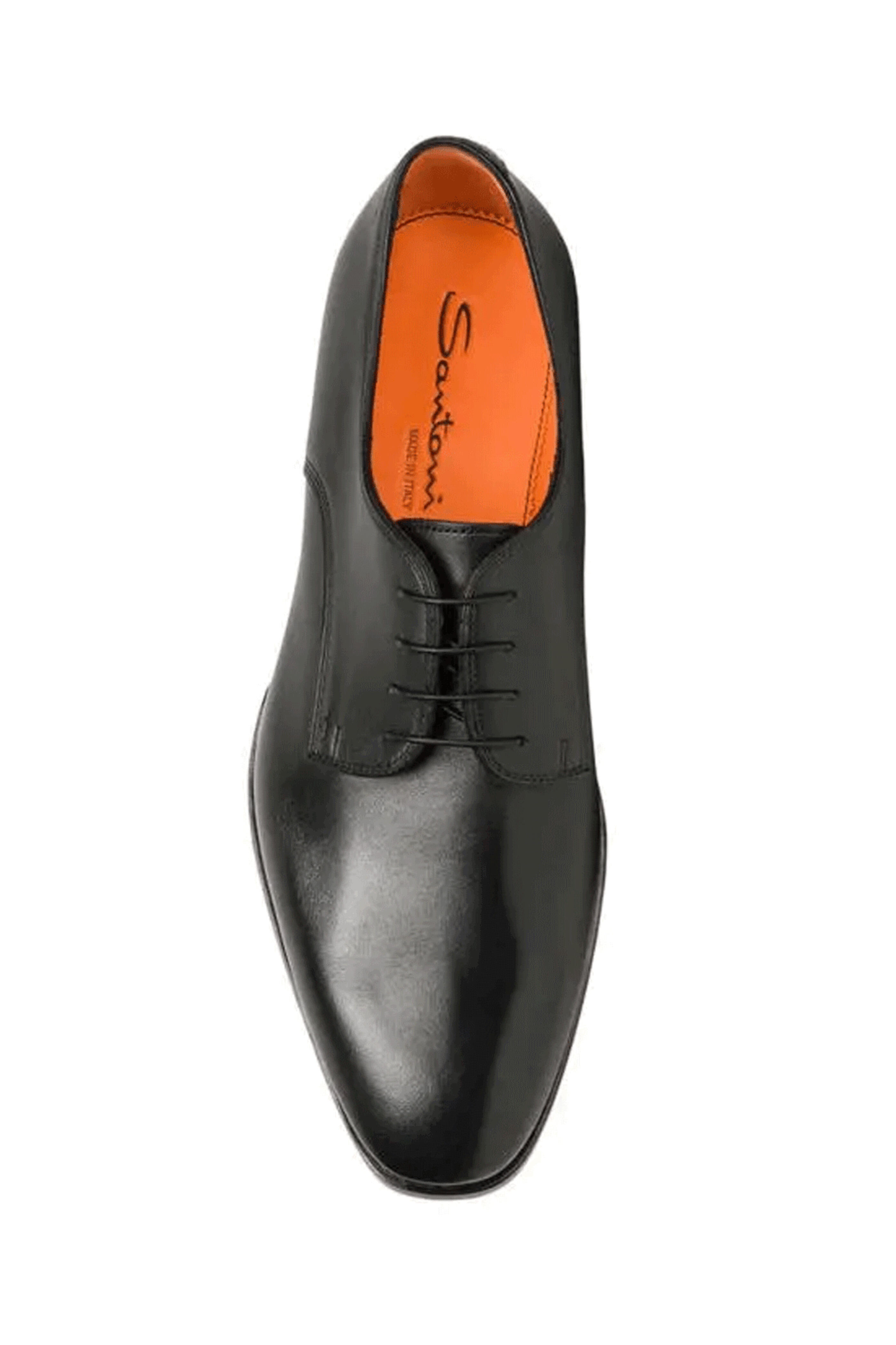 Santoni - Archer Black Leather Derby Lace Up