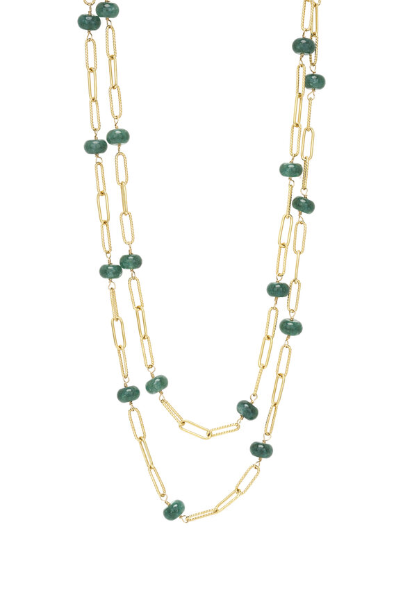 Cristina V. Forest Green Hand Linked Rondelle Necklace