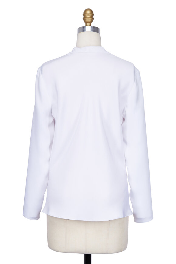 Peter Cohen - White Silk Shawl Collar Blouse 