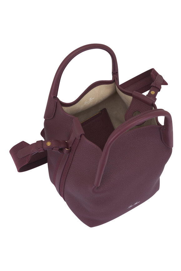 Loro Piana Small Bale Purple Leather Bucket Bag - view 5