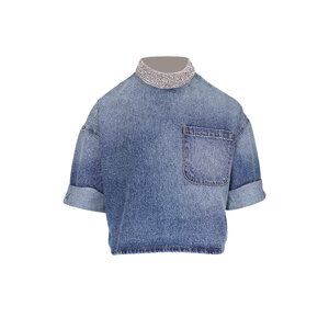 トップス ppp TWP - Next Ex Navy Blue Cotton Button Up Blouse | Mitchell
