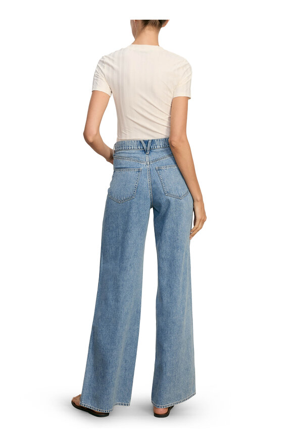 Veronica Beard Kasey Silver Dust Embellished Wide Leg Jean - view 3