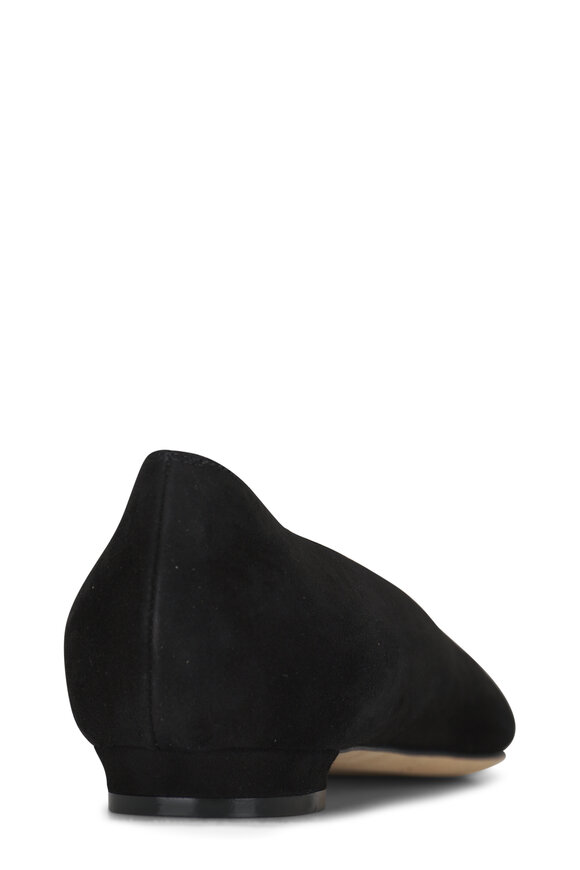 Manolo Blahnik - BB Black Suede Flat 