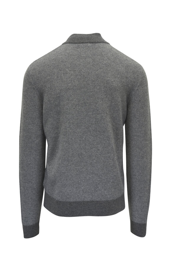 Ralph Lauren Purple Label - Medium Gray Cashmere Quarter Zip Pullover