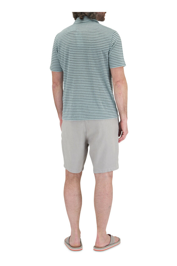 Vince - Blue Striped Linen Polo