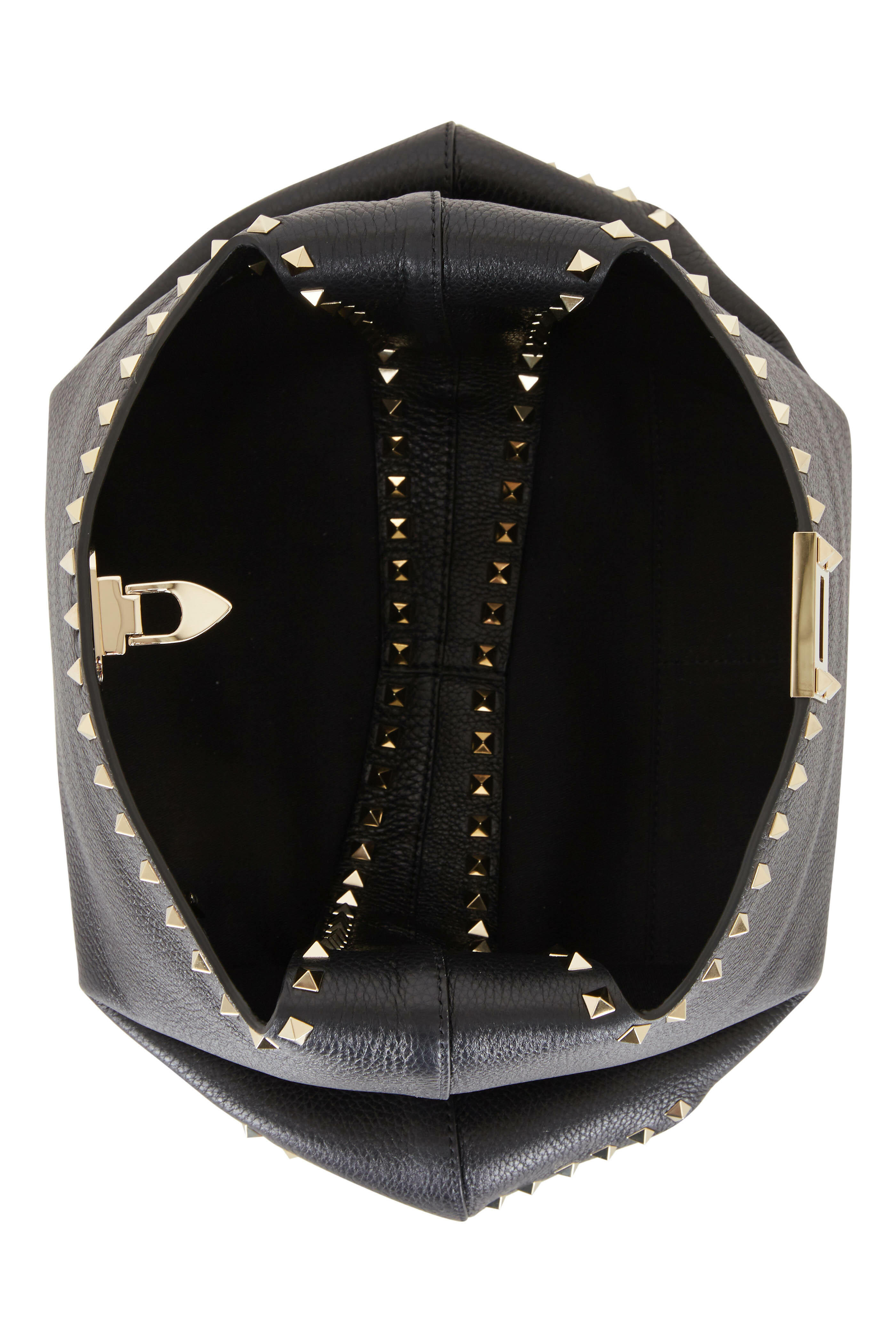 V Italia Versace 1969 Metallic Leather Hobo Shoulder Bag Stone