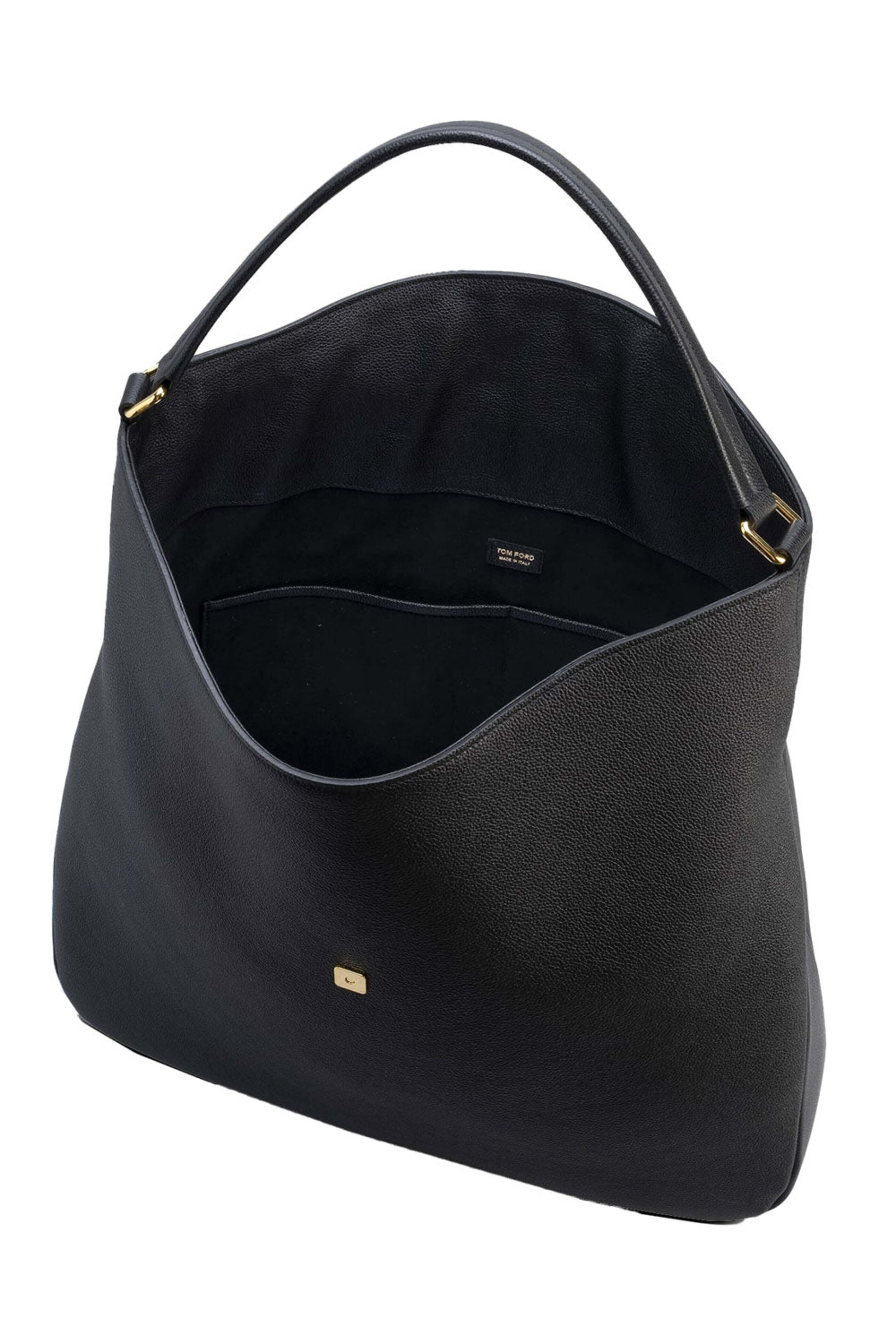 Tom Ford - Medium Grain Leather Hobo Bag in Black