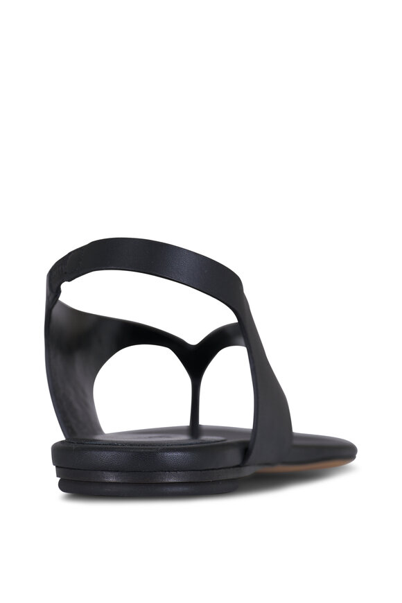 Le Monde Béryl Langley Black Leather Flat Thong Sandal - view 4