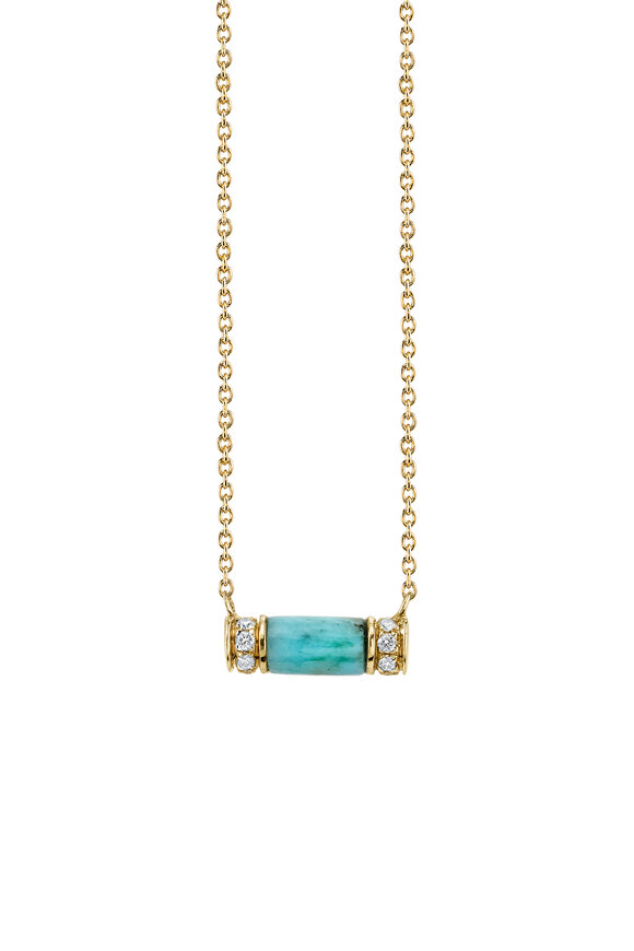 Sydney Evan - Yellow Gold Turquoise Necklace