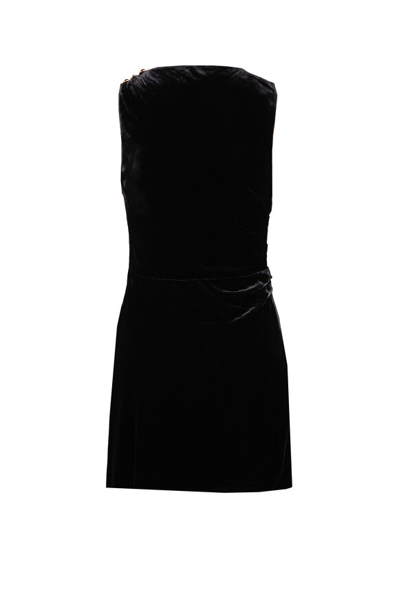 Tanya Taylor Sasha Black Velvet Mini Dress - view 2