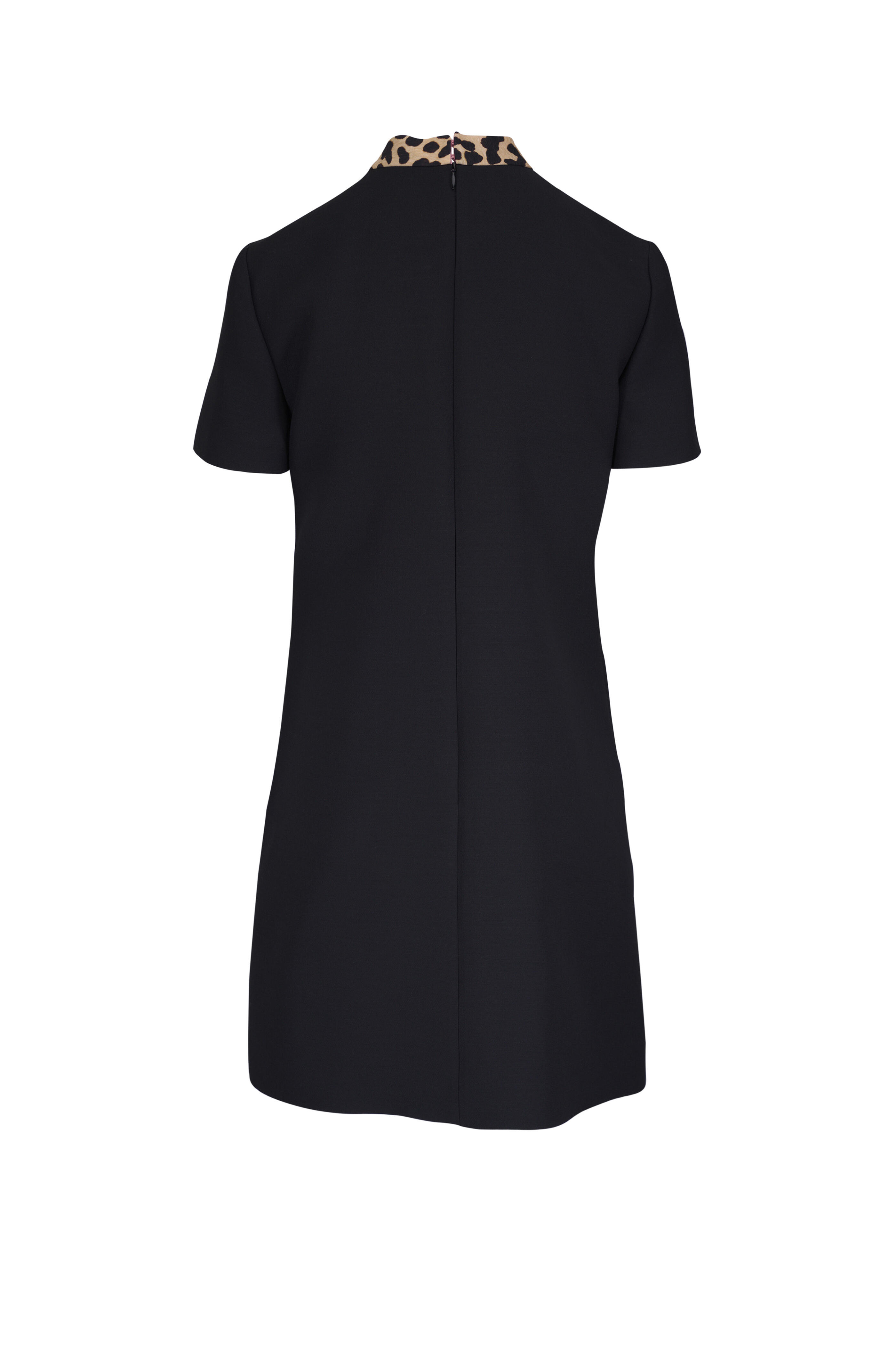 Valentino - Crepe Couture Animalier Print Bow Mini Dress