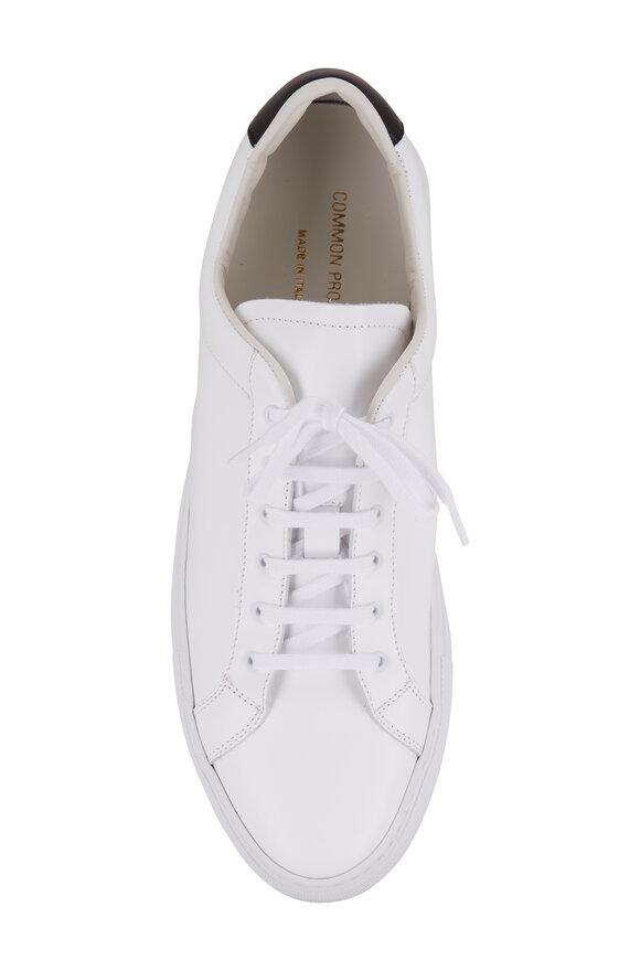 Common Projects - Retro Low White & Black Leather Sneakers