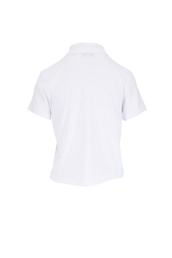 Vince Optic White Cotton Cropped Pocket Polo - view 2