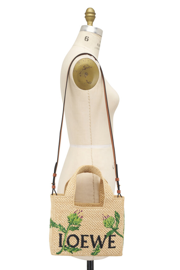 Loewe Small Loewe Font Raffia Artichoke Tote - view 6