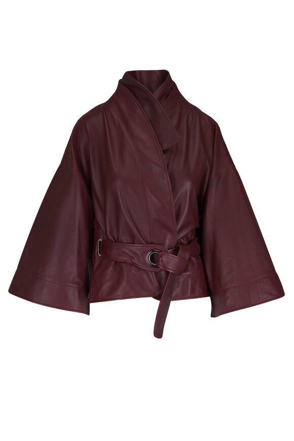 KZ_K Studio Deep Maroon Lacquer Leather Cape