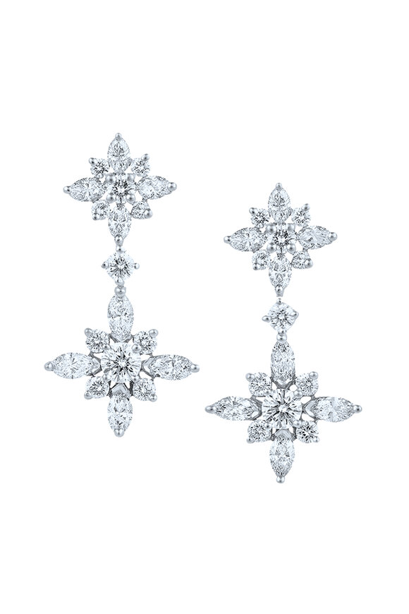 Kwiat - Star Platinum White Diamond Double Drop Earrings