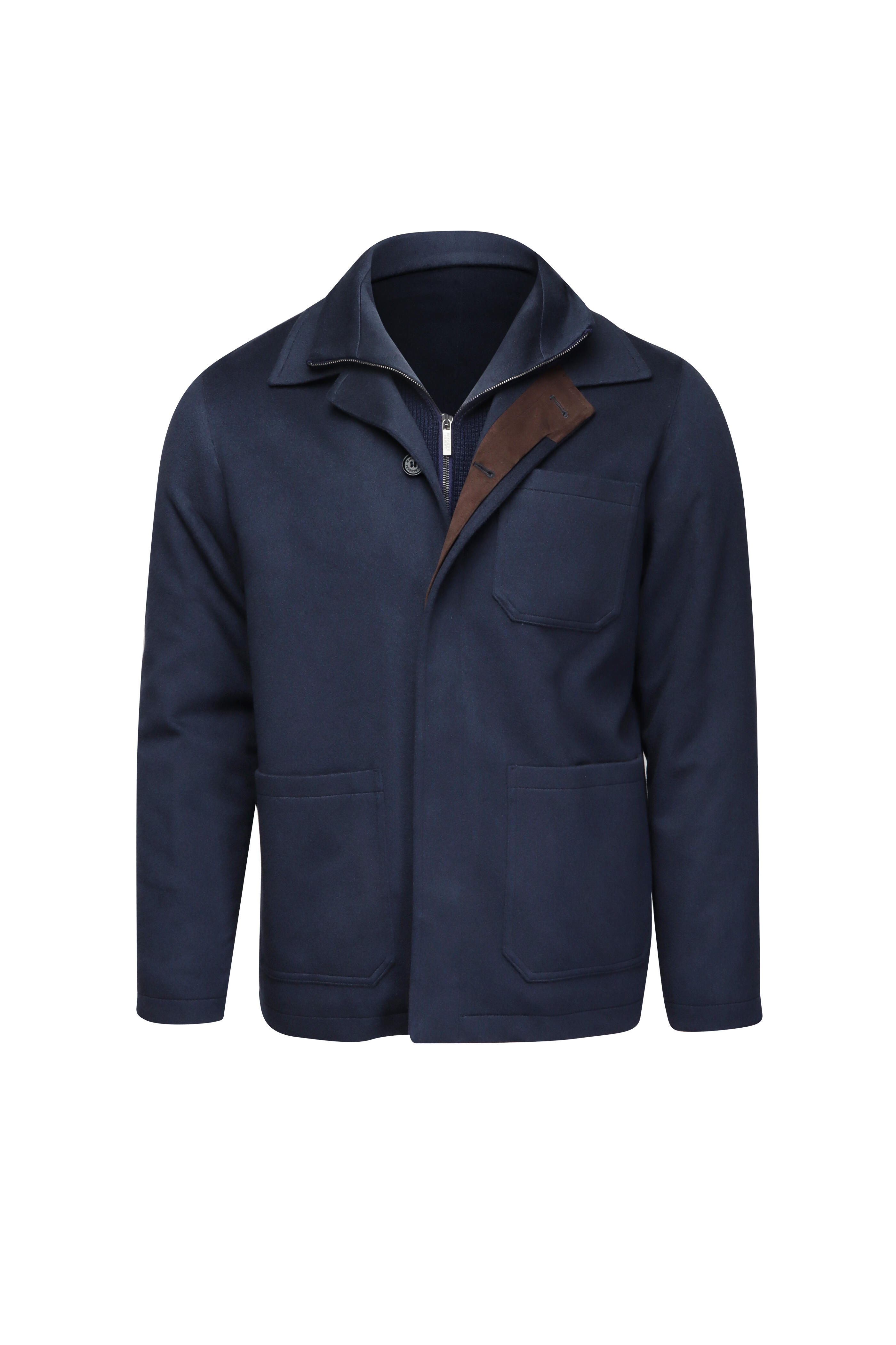 Maurizio Baldassari - Navy Blue Wool Car Coat
