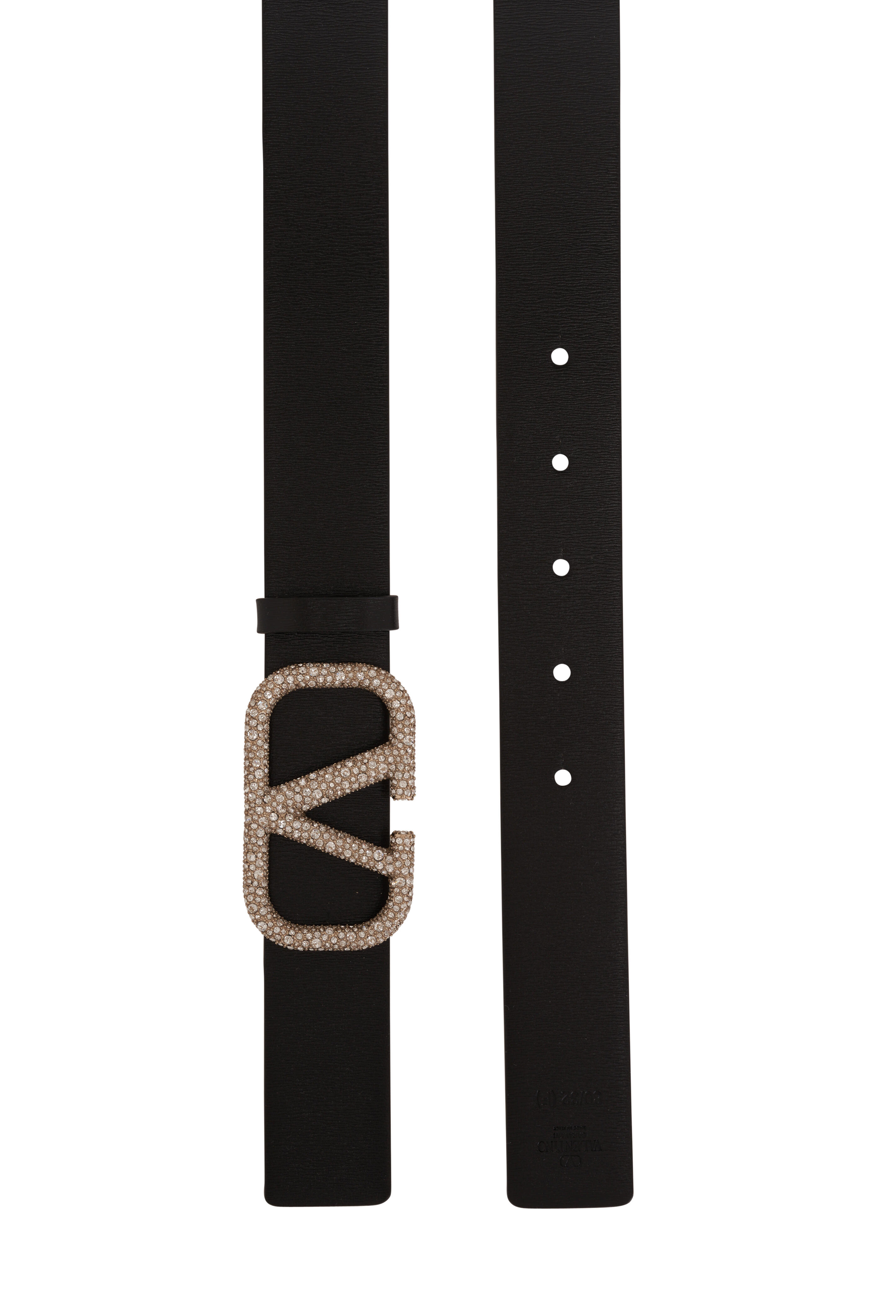 Valentino Garavani - Black & Brown Leather VLogo Signature Belt