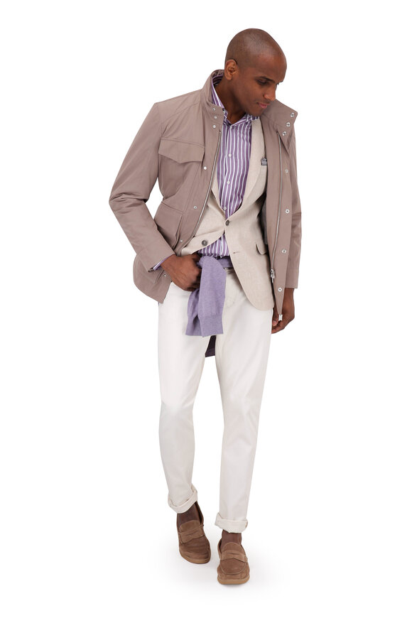 Brunello Cucinelli - Lilac Cashmere Quarter-Zip Pullover