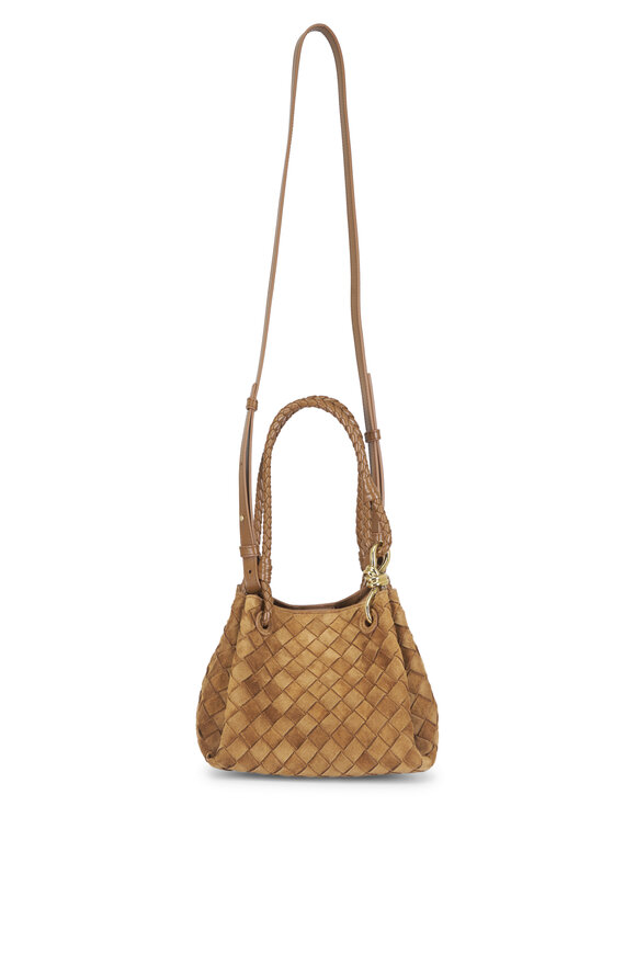 Bottega Veneta - Small Parachute Dark Caramel Intrecciato Suede Bag