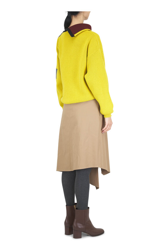 Loewe Asymmetric Olive Zip Sweater - view 3