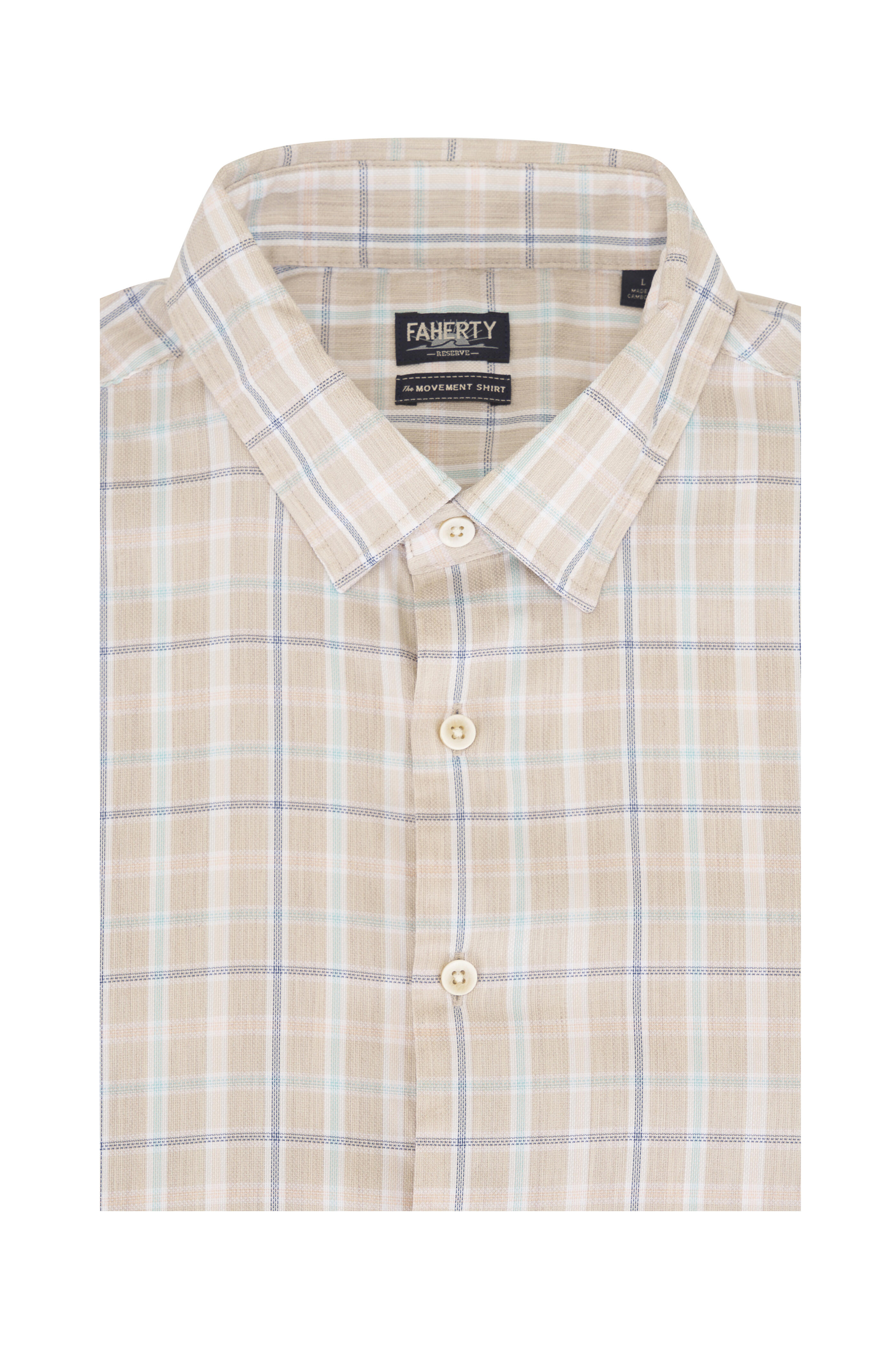 Faherty Brand - Movement™ Monterey Sandy Reef Plaid Sport Shirt