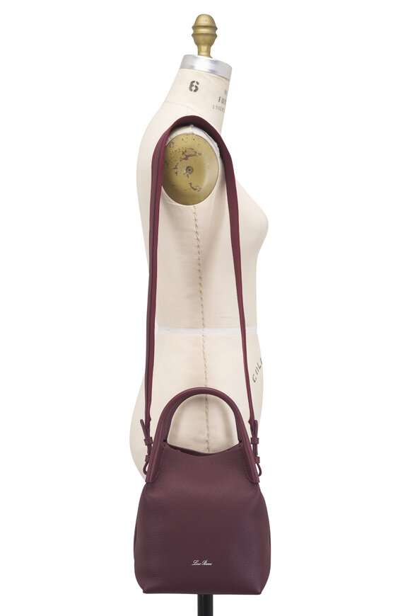 Loro Piana Small Bale Purple Leather Bucket Bag - view 6