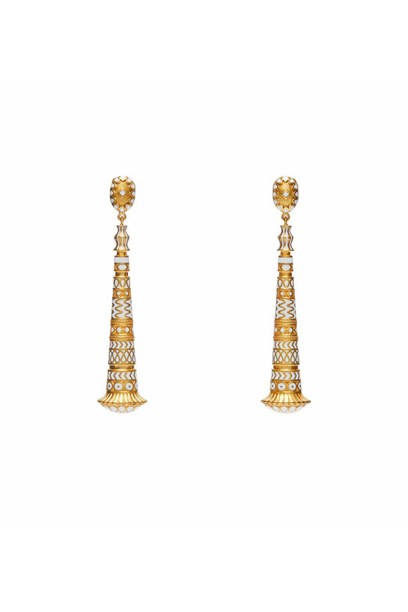 Van Gelder Jodha Bai Meenha Enamel Earrings