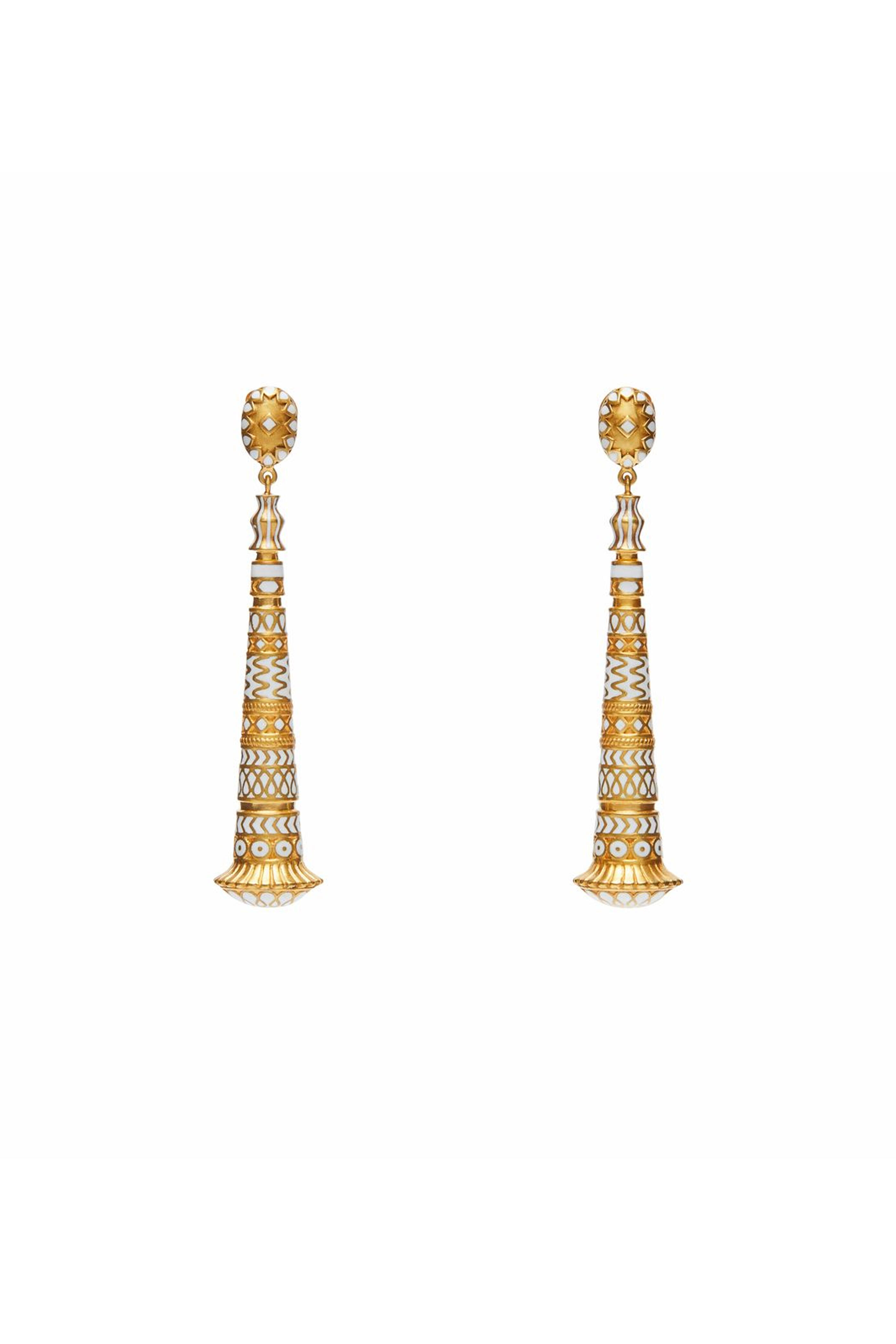 Van Gelder - Jodha Bai Meenha Enamel Earrings
