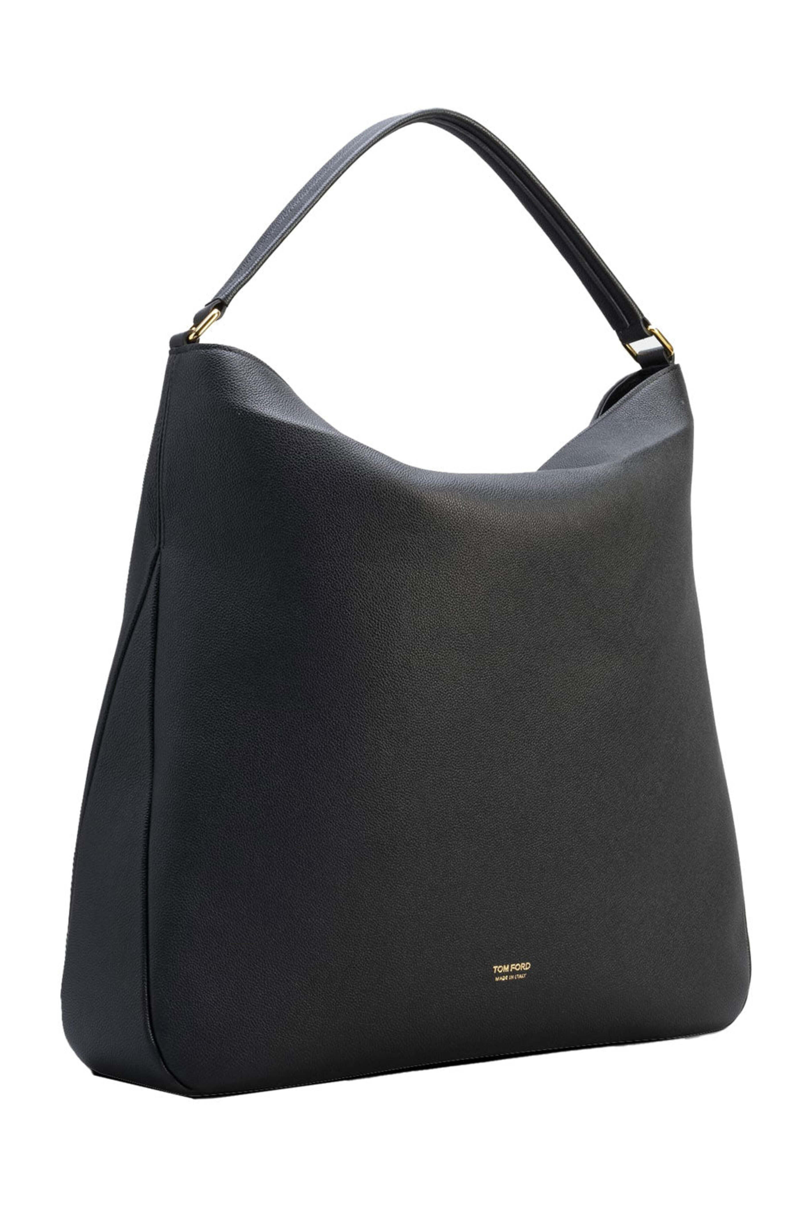Tom Ford - Medium Grain Leather Hobo Bag in Black