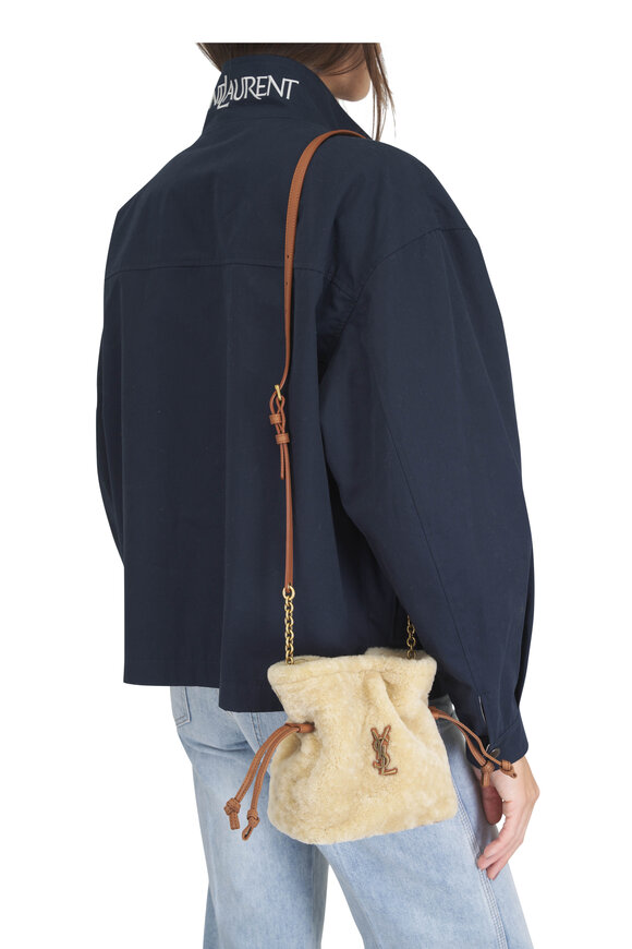 Saint Laurent Mini Jamie Natural Shearling Shoulder Bag - view 2