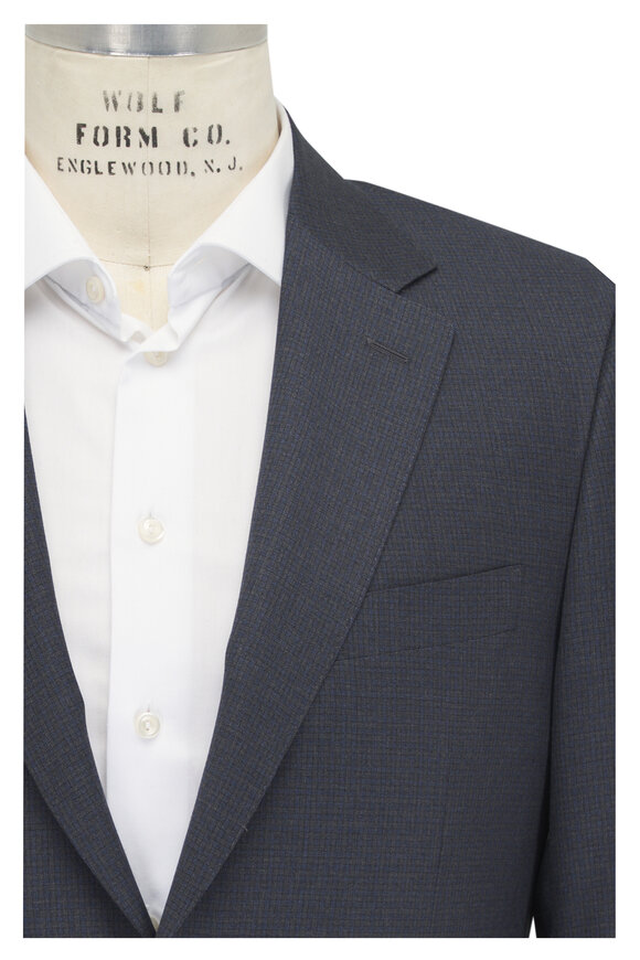Canali Grey & Tan Microcheck Suit