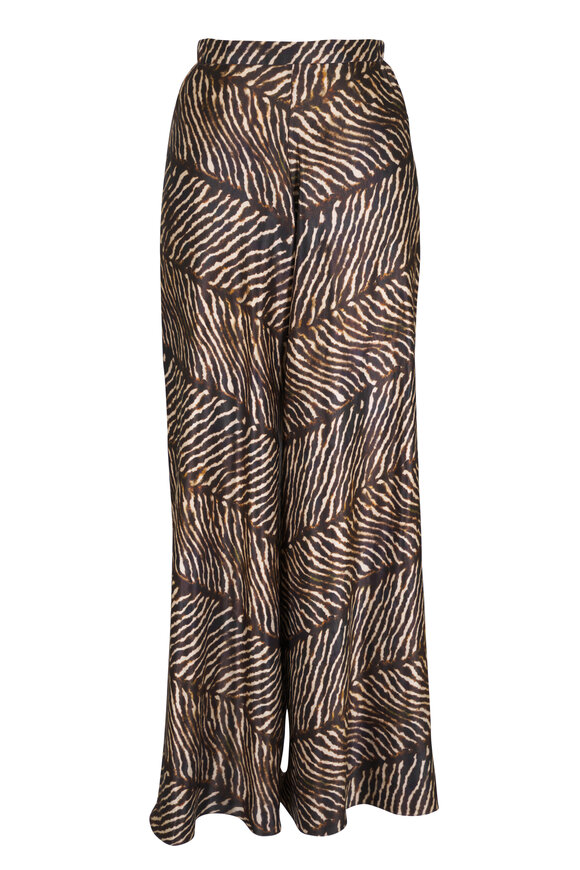 Peter Cohen Chute Black & White Print Silk Pant