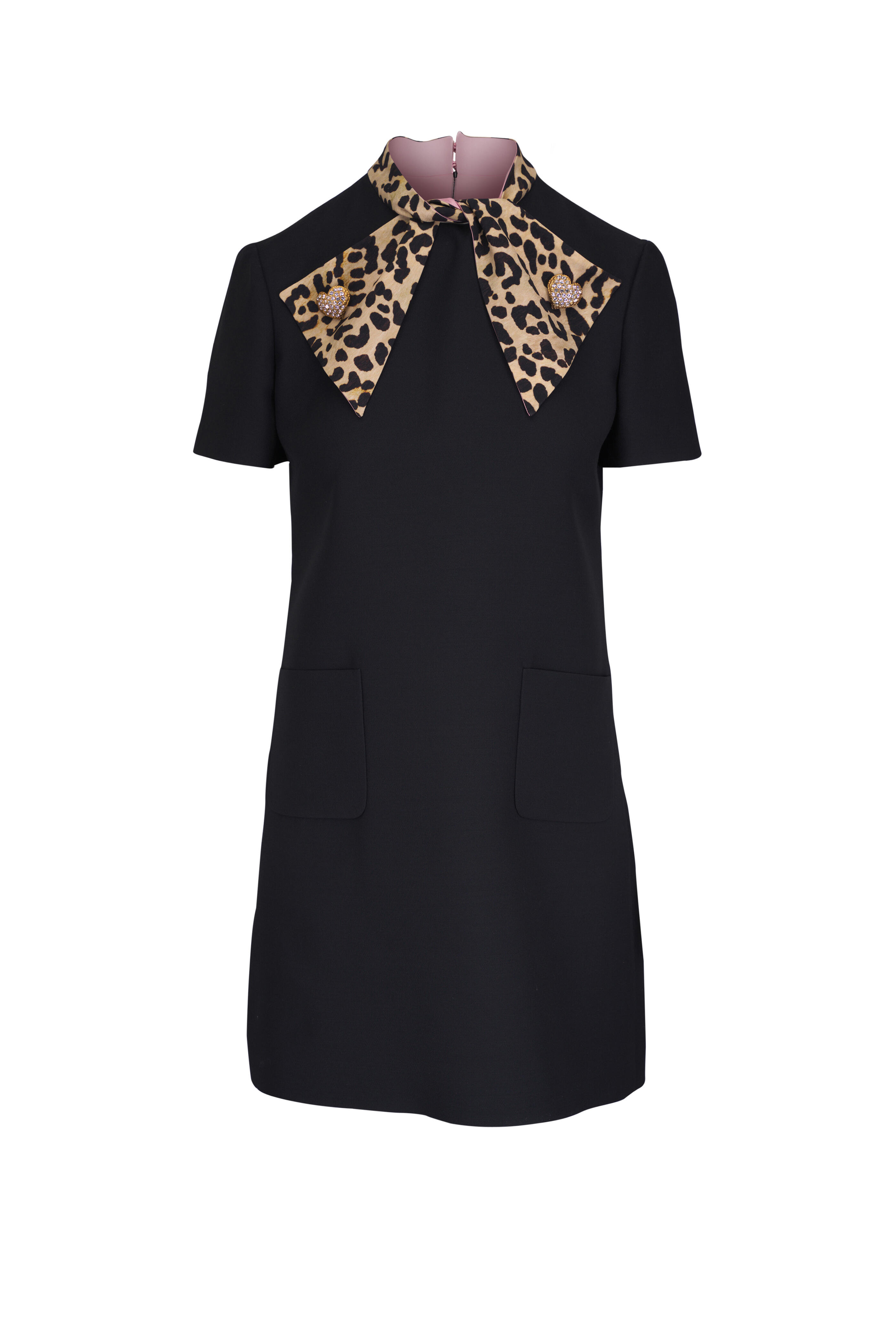 Valentino - Crepe Couture Animalier Print Bow Mini Dress