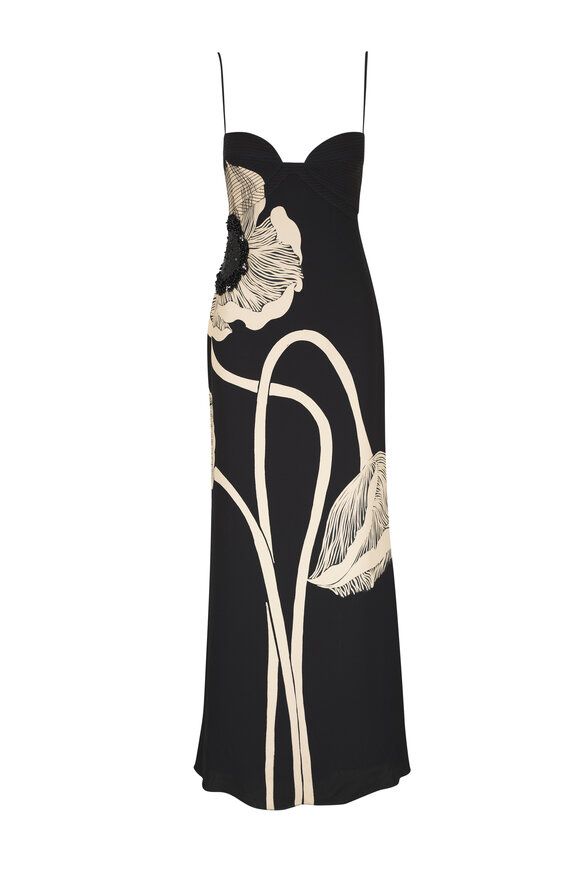 Johanna Ortiz Portraying Life Embellished Silk Maxi Dress