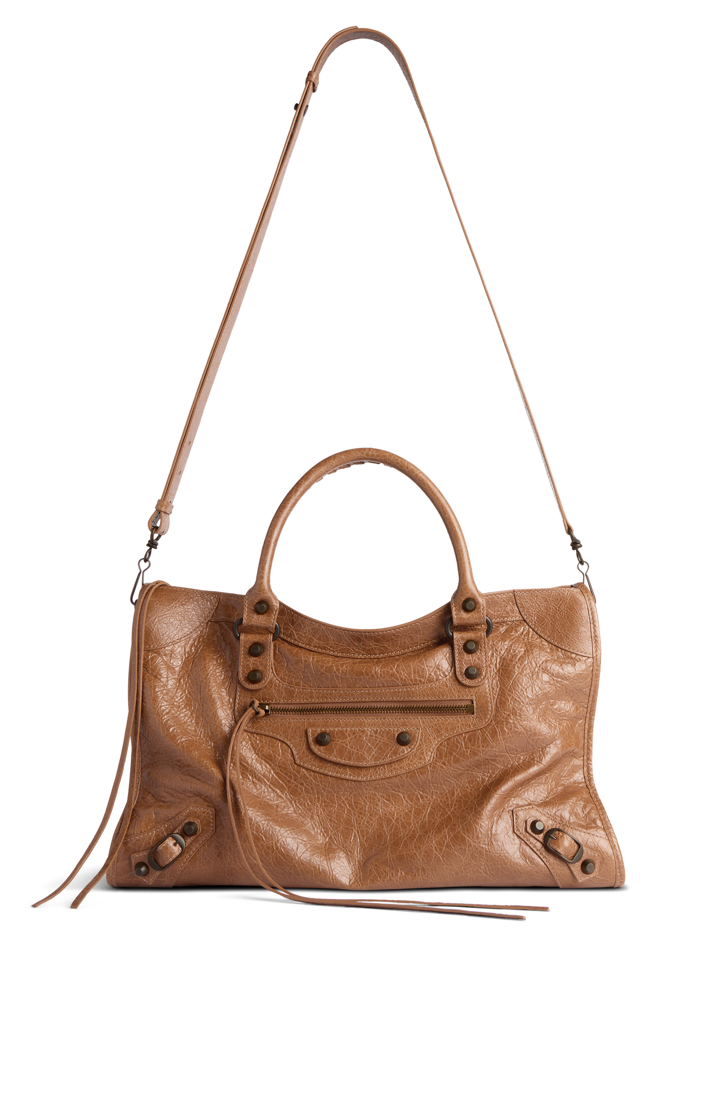 Balenciaga - Medium Le City Camel Leather Top Handle Bag